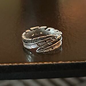 Sterling Silver Feather Band Ring